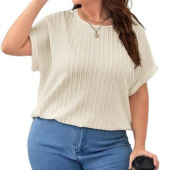 Womens Plus Size Tops Spring Summer Sweaters Dressy Casual Short Sleeve Shirts Business Blouses