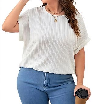 Womens Plus Size Tops Spring Summer Sweaters Dressy Casual Short Sleeve Shirts Business Blouses
