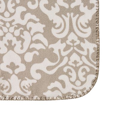 Tahari Home Capri Reversible Printed Plush Throw Blanket