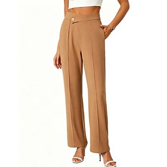 Womens High Waisted Wide Leg Dress Pants Work Office Business Casual Trousers