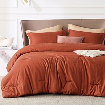 Bedsure Burnt Orange Soft Comforter Set