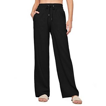 Womens High Waisted Wide Leg Pants Casual Drawstring Lightweight Summer Trousers