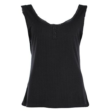 Daisy Fuentes Women's Plus Size Pointelle Tank and Short Pajama Set