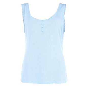 Daisy Fuentes Women's Plus Size Pointelle Tank and Short Pajama Set