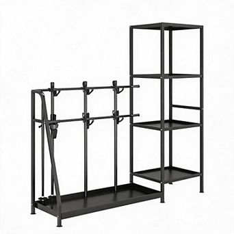 Multi-Functional Ski Snowboard Storage Stand, Space Saving Gear Holder for Basement Mudroom Home