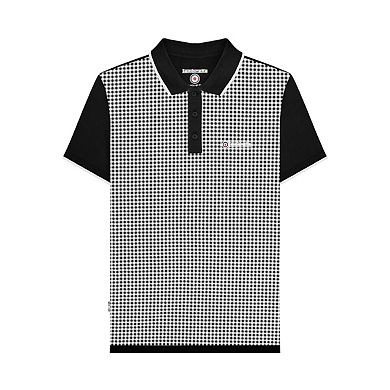 Lambretta Mens Gingham All-Over Print Polo Shirt