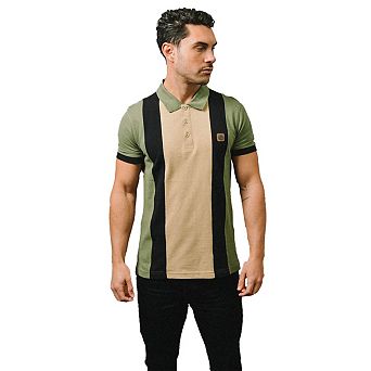Lambretta Mens Vintage Panelled Polo Shirt