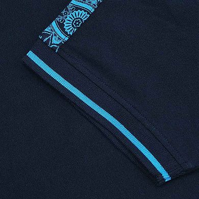 Lambretta Mens SS24 Paisley Taped Polo Shirt