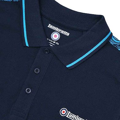 Lambretta Mens SS24 Paisley Taped Polo Shirt