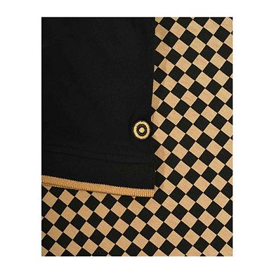 Lambretta Mens Two Tone All-Over Print Polo Shirt