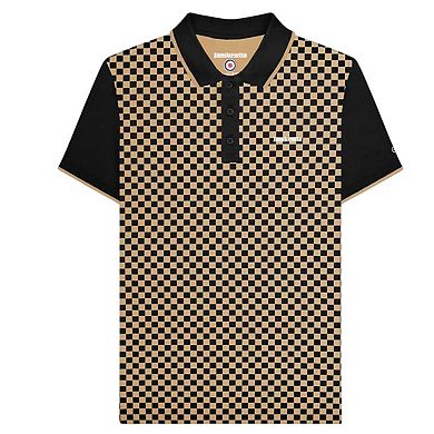 Lambretta Mens Two Tone All-Over Print Polo Shirt
