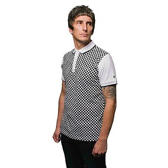 Lambretta Mens Two Tone All-Over Print Polo Shirt