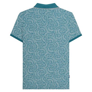 Lambretta Mens AW24 Paisley Tonal Polo Shirt
