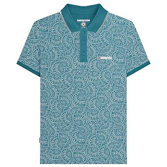 Lambretta Mens AW24 Paisley Tonal Polo Shirt
