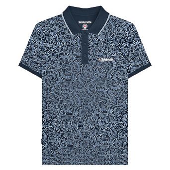 Lambretta Mens AW24 Paisley Tonal Polo Shirt