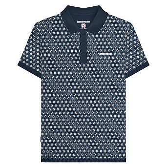 Lambretta Mens Roundel Geometric Big & Tall Polo Shirt
