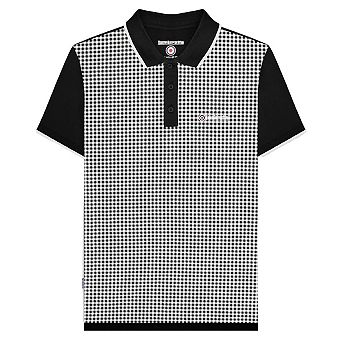 Lambretta Mens Gingham All-Over Print Big & Tall Polo Shirt