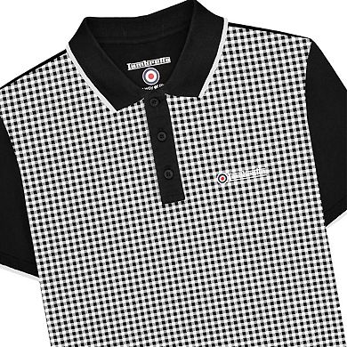 Lambretta Mens Gingham All-Over Print Big & Tall Polo Shirt