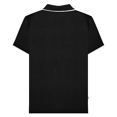 Lambretta Mens Gingham All-Over Print Big & Tall Polo Shirt