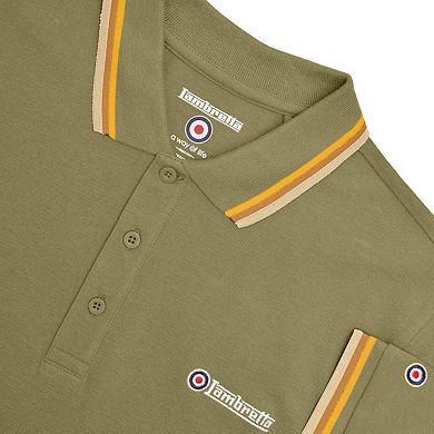 Lambretta Mens Triple Tipped Polo Shirt