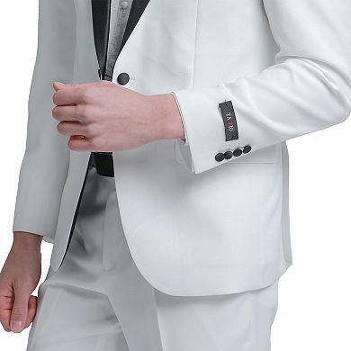 Men's 2-Piece Solid Suit Set w/ Satin Peak Lapel