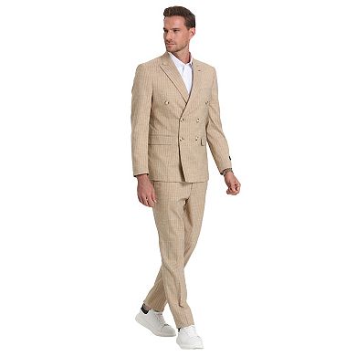 Men's 2pc Pinstriped Crosshtach Double Breasted Suit Set