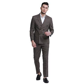 Men's 2 pc Pinstriped Crosshtach Double Breasted Suit Set