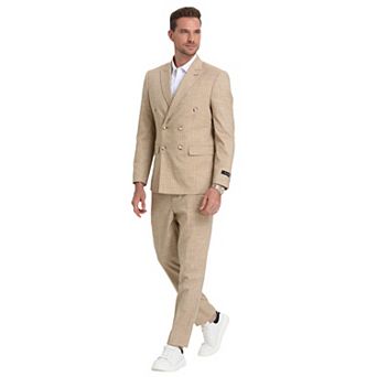 Men's 2 pc Pinstriped Crosshtach Double Breasted Suit Set