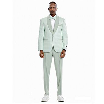 Men's 3 pc Honeycomb Suit Set w/ Satin Shawl Collar