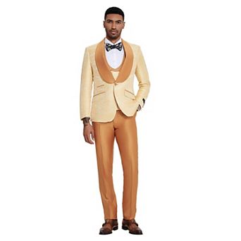 Men’s 3 pc Marbeled Fashion Suit Set, Skinny-Fit