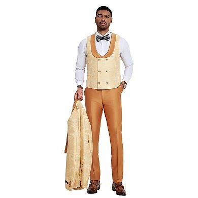 Men’s 3-Piece Marbeled Fashion Suit Set, Skinny-Fit