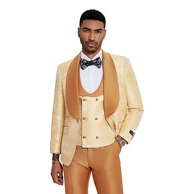 Men’s 3-Piece Marbeled Fashion Suit Set, Skinny-Fit