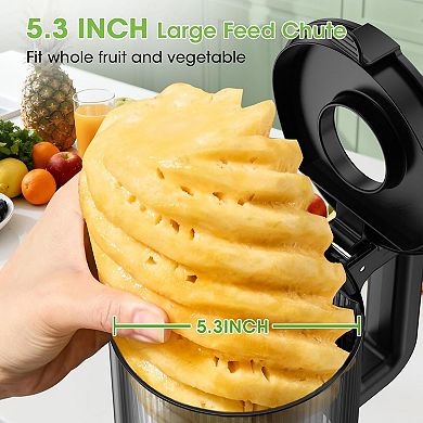 Juicer Machines, 5.3" Wide Feed Chute Cold Press Juicer