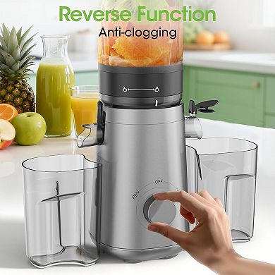 Juicer Machines, 5.3" Wide Feed Chute Cold Press Juicer