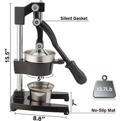 Manual Cast Iron Juicer, Commercial Lemon Squeezer, Professional Citrus Juicer, Ideal