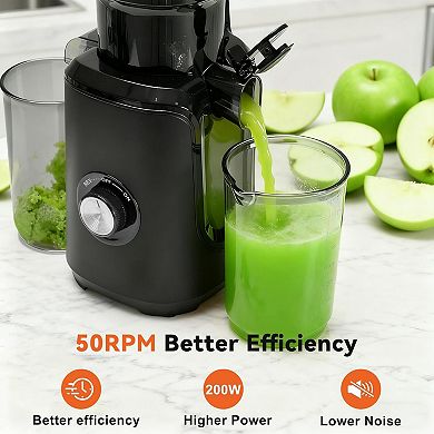 Masticating Juicer with High Juice Yield, Reverse Function