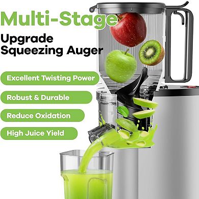 Cold Press Juicer, 5.8" Wide Feed Chute Juice Extractor Machine with 400W, High Juice Yield