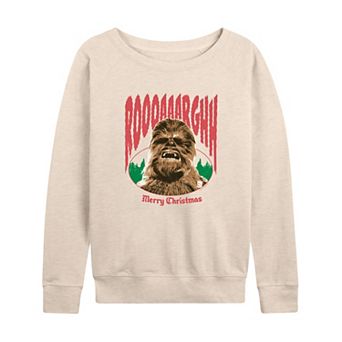 Women's Star Wars Chewbacca Merry Christmas French Terry Long Sleeve Tee