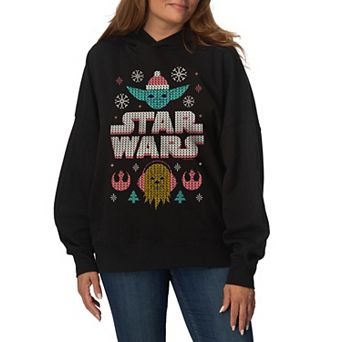 Women's Star Wars Yoda & Chewbacca Oversized Fleece Hoodie Sweatshirt
