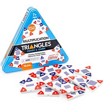 Junior Learning 18 pc Cover & Learn Multiplication Triangles