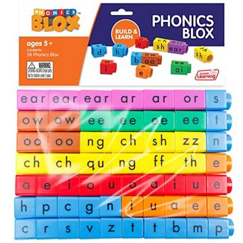 Junior Learning Phonics Blox 58 Color-Coded Blocks Build & Learn Set