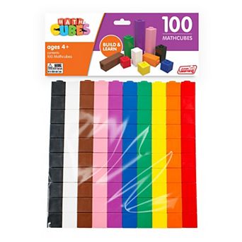 Junior Learning 100 Mathcubes - Pack of 100 Educational Hands-On Math Learning Cubes