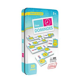 Junior Learning 28 pc Time Dominoes Educational Activity Cards
