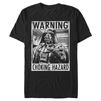 Men's Star Wars Darth Vader Warning Sign Graphic Tee