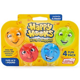 Junior Learning Happy Hooks 4-Pack Ultra-Strong Magnetic Hold Kid Supplies
