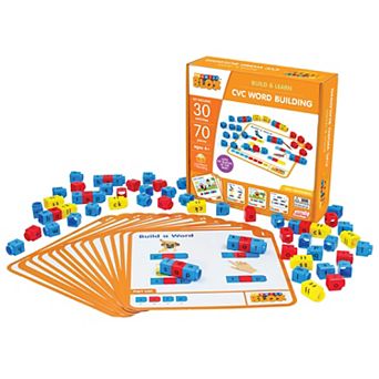 Junior Learning CVC Word Building 30 Activity Cards & Color Coded Blocks Learning Toy