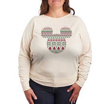 Plus Size Disney's Mickey Mouse Fair Isle Holiday Graphic Tee