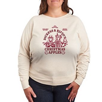 Plus Size Disney's The Muppet Christmas Carol Dickens & Rizzo's Christmas Apples French Terry Long Sleeve Tee