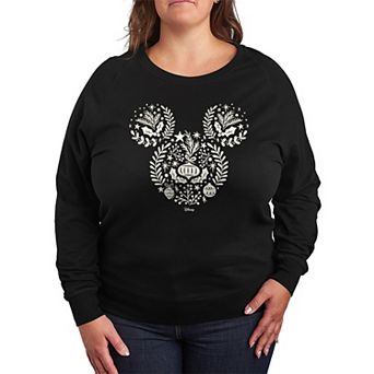 Plus Size Disney's Mickey Mouse Scandinavian Christmas French Terry Long Sleeve Tee