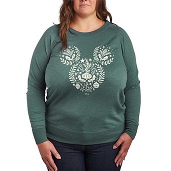 Plus Size Disney's Mickey Mouse Scandinavian Christmas French Terry Long Sleeve Tee